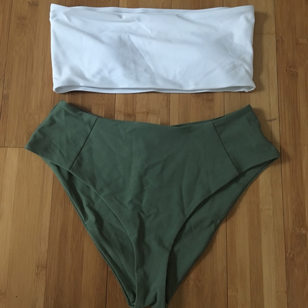 Two-tone high waisted bikini